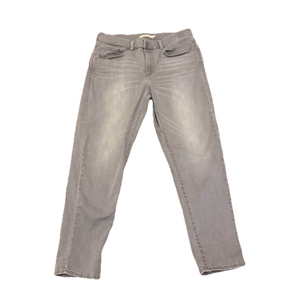 Levi's Women's Size 10 Classic Crop Gray Denim Mid Rise Pockets 26 in Inseam